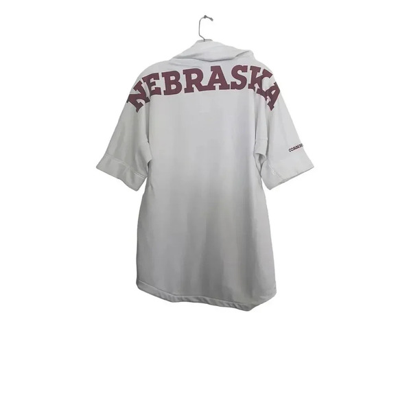 Adidas NCAA Nebraska Cornhuskers White Short Sleeve Performance Hoodie Size S - Picture 6 of 6